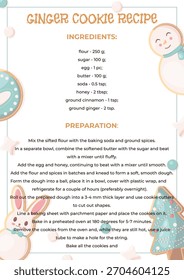 Modelo de receita. Modelo com cookies para publicar uma receita, anúncio, cartão postal, etc.