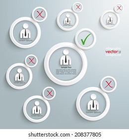 Template rectangle design with businessmen on the grey background. Eps 10 vector file.