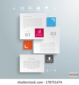 Template rectangles design on the grey background. Eps 10 vector file.