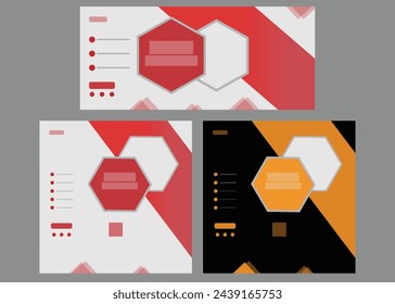 Plantilla de foto de portada roja, negra, blanca y amarilla y publicación en redes sociales para redes sociales. Funda de diseño para negocios, corporativos, finanzas, comida, belleza, moda, deportes, trotar sin imágenes