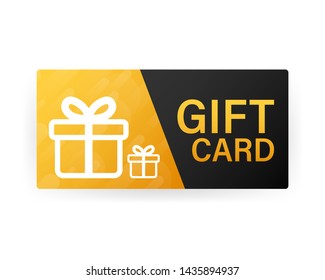 Template red and blue gift card. Promo code. Vector Gift Voucher with Coupon Code. Vector stock illustration.
