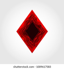 A template with a red symbol in the form of a badge of diamonds. Cover
