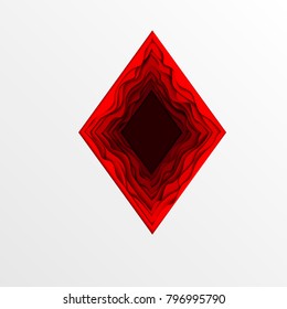 A template with a red symbol in the form of a badge of diamonds. Cover