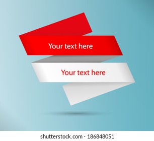 Template red-white ribbon