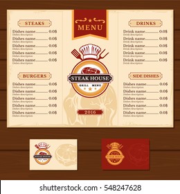 Template for the restaurant menu