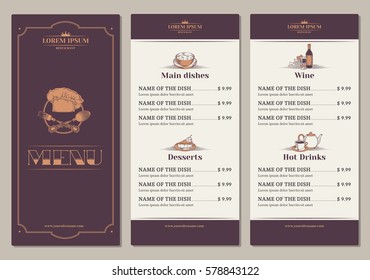 Template for the restaurant menu