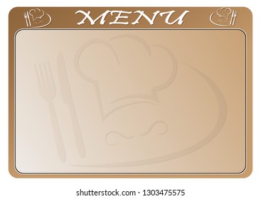 Template for restaurant menu and place for text