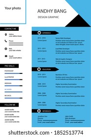template resume simple modern blue to awesome resume