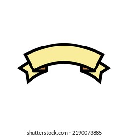 template ribbon banner design color icon vector. template ribbon banner design sign. isolated symbol illustration