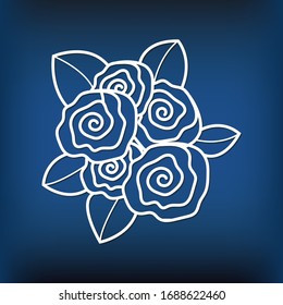 Template of roses composition  for laser cutting. Vector pattern of flower bouquet  for mothers day. Illustration for gardening.