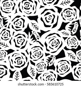 the template of roses.  Laser cutting template for greeting cards, envelopes, decorations.