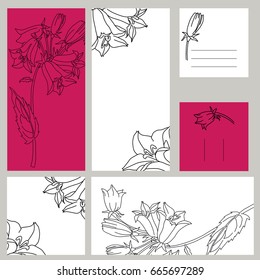 Template rustic wedding invitations. Save the date. Menu. Thank you. Your table. RSVP. Hand-drawn flowers. 	