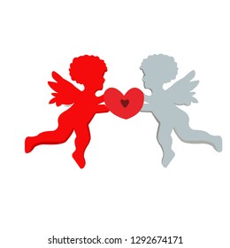 Template saint valentines day. Cupid - archers of love and relationships. 