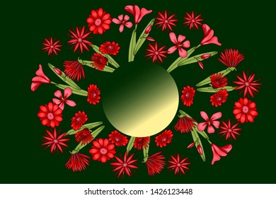 
template for sale. Sheet red oleander flowers with a field for tex