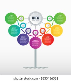 Template Of Sales Funnel. Diagram Or Infographic Of Technology Or Education Process With 7 Steps. Business Presentation Or Info Graphics Concept With Seven Options.