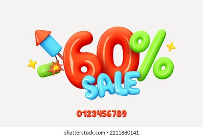 Template for sales with percentages and numbers easily replaceable. Sale special offers promo background for seasonal offer, promotion and advertising. Realistic 3d design. vector illustration