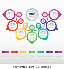 Template Of A Sales Pipeline, Purchase Funnel, Info Chart Or Diagram. Vector Infographic Of Technology Or Education Process With 7 Steps. Business Presentation Concept With Seven Options.