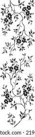 template for sandblasting pattern, template for stencil, floral ornament, drawing on doors