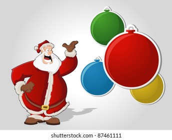 Template of Santa Claus with christmas balls