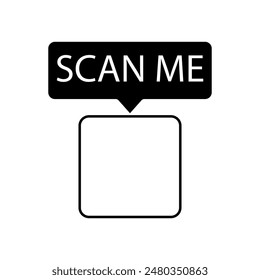 Template for scan me, vector of information symbol, web sticker label, black square digital, button sign technology, vector illustration