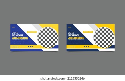 Template for school admission, back to school, junior school, school education admission for social media post design..eps