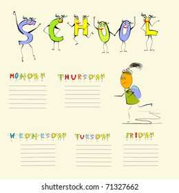 Template for school schedule