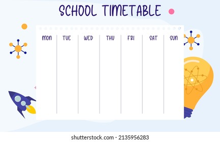Calendario escolar de plantilla para estudiantes o alumnos
