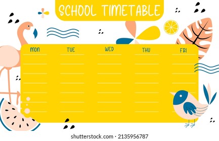 Calendario escolar de plantilla para estudiantes o alumnos