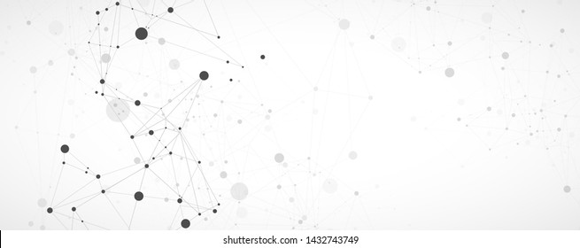 Template for science and technology presentation. Plexus style background.