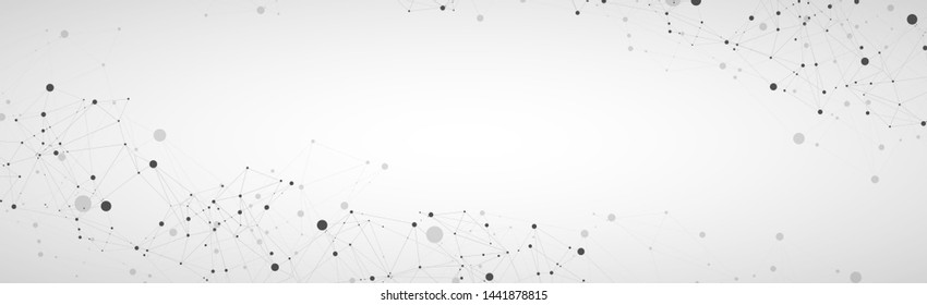 Template for science and technology presentation. Plexus style background.