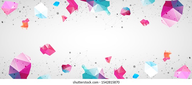 Template for science and technology presentation. Plexus style background.