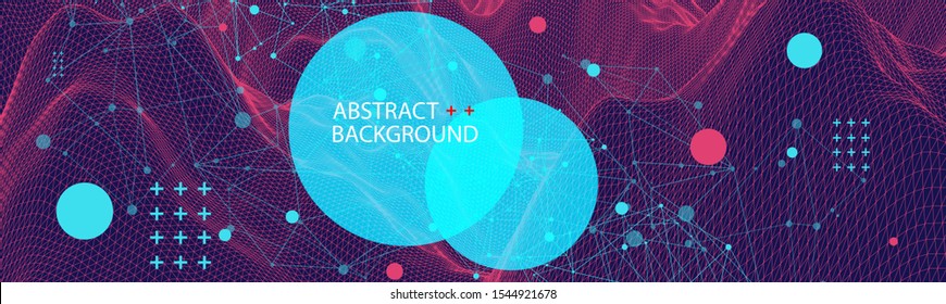 Template for science and technology presentation. Plexus style background.