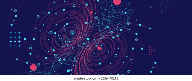 Template for science and technology presentation. Plexus style background.