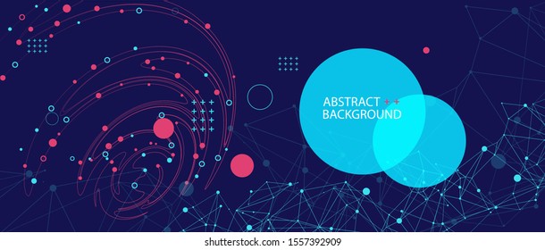 Template for science and technology presentation. Plexus style background.