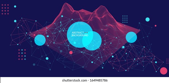 Template for science and technology presentation. Plexus style background.
