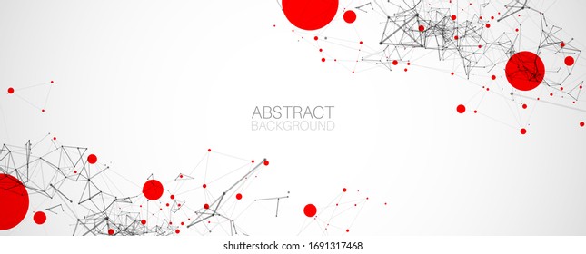 Template for science and technology presentation. Plexus style background.
