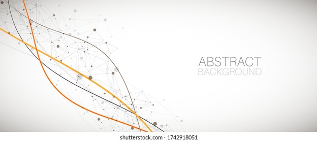 Template for science and technology presentation. Plexus style background.