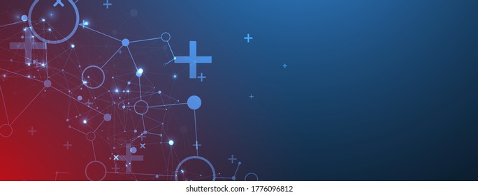 Template for science and technology presentation. Plexus style background.