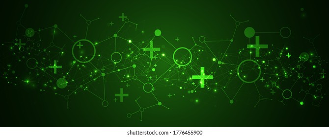 Template for science and technology presentation. Plexus style background.