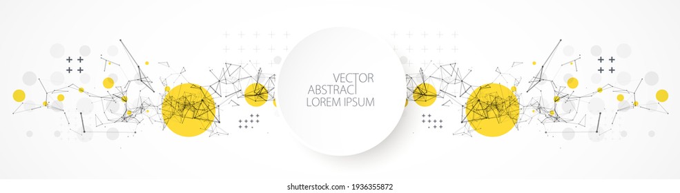 Template for science and technology presentation. Plexus style background.