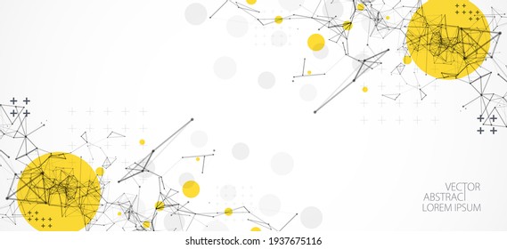 Template for science and technology presentation. Plexus style background.