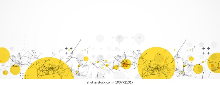 Template for science and technology presentation. Plexus style background.