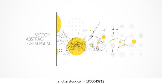 Template for science and technology presentation. Plexus style background.