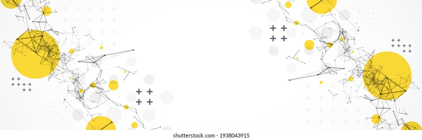 Template for science and technology presentation. Plexus style background.