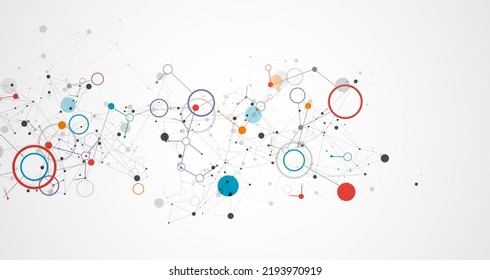 Template for science and technology presentation. Plexus style background.