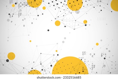 Template for science and technology presentation. Plexus style background.