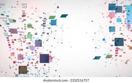 Template for science and technology presentation. Plexus style background.