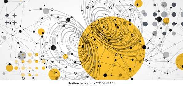 Template for science and technology presentation. Plexus style background. Vector
