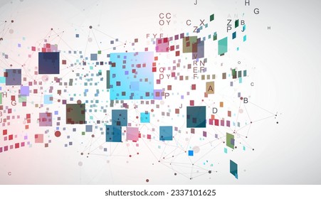 Template for science and technology presentation. Plexus style background.