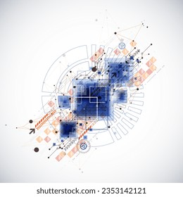 Template for science and technology presentation. Plexus style background.